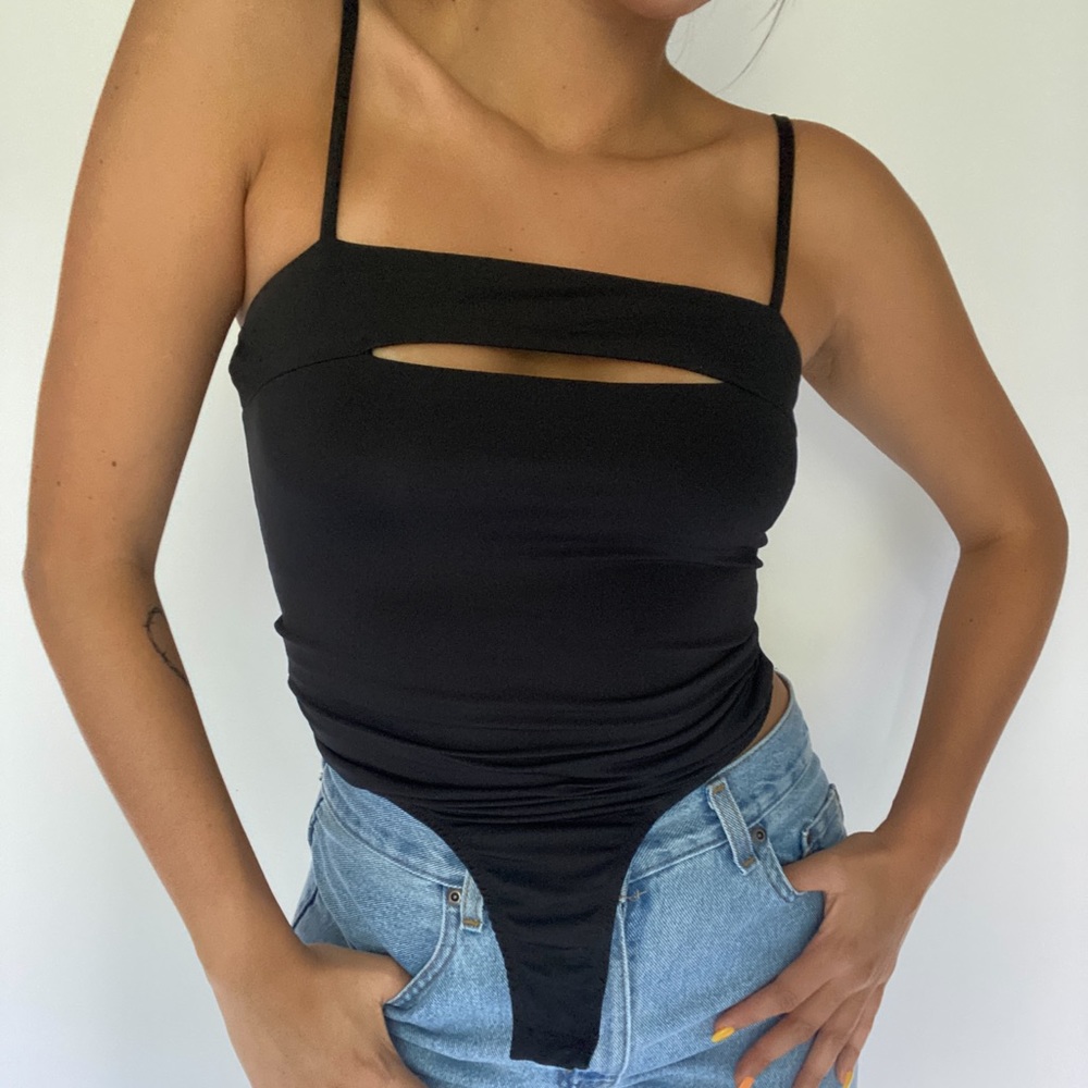 Black Cutout Bodysuit